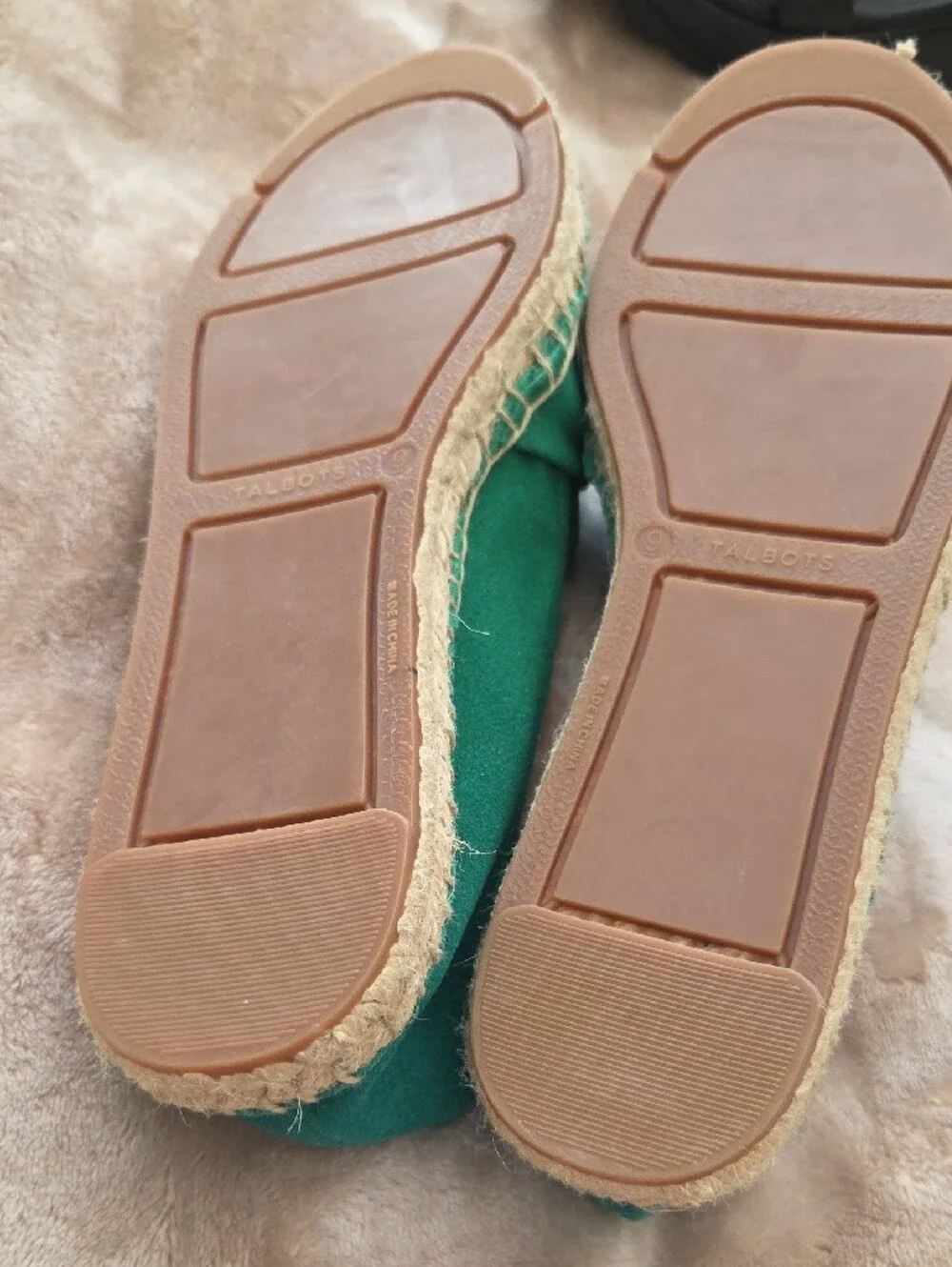Nwot Talbots Emerald Green Suede Knot Espadrille Loafers